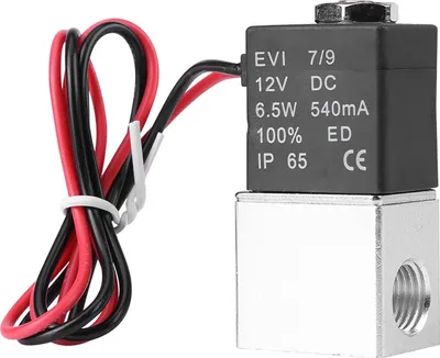 Zdjęcie produktu dla 12V DC 1/4" 2-drożny normalnie zamknięty pneumatyczny aluminiowy elektryczny elektromagnetyczny zawór powietrza