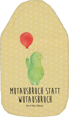 Produktbild von Mr. & Mrs. Panda Wärmflasche Schildkröte Luftballon - Gelb Pastell - Geschenk, Motivationsspruch, mit Bezug, Wärmflaschen, mutig, Wärmekissen, Mut, Kuschelwärmflasche