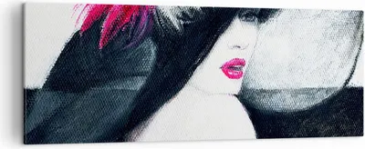 Produktbild von Bild auf Leinwand - Leinwandbild - Frau Modell - 140x50cm - Wand Bild - Wanddeko - Wandbilder - Leinwanddruck - Bilder - Kunstdruck - Wanddekoration - Leinwand bilder - Wandkunst - AB140x50-4020