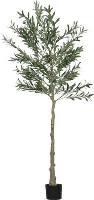 Produktbild von Kunstpflanze, Künstlicher Olivenbaum, 180 cm, 900 Blätter, 40 Oliven, stabiler Blumentopf, Dekorationspflanze, Grün