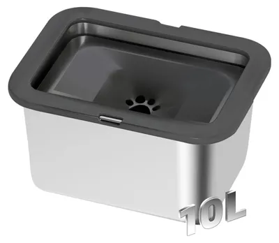 Hundetränke 10 l, auslaufsicher, Edelstahl, schwarz