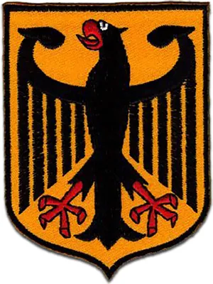Produktbild von Flagge Wappen Deutschland Adler Bundesadler - Aufnäher, Bügelbild, Aufbügler, Applikationen, Patches, Flicken, Größe: 7,8 x 5,9 cm