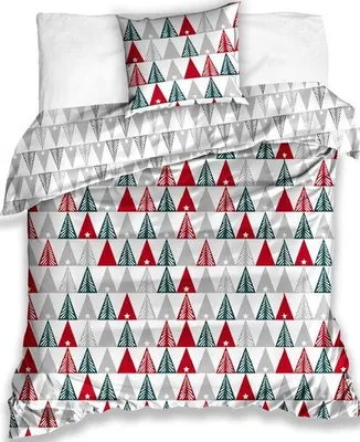 Productafbeelding van Kerstbomen dekbedovertrek 140 x 200 cm - katoen