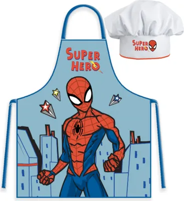 Obrázok produktu pre Detská kuchynská súprava Spiderman - zástera a čiapka na kreatívnu zábavu v kuchyni