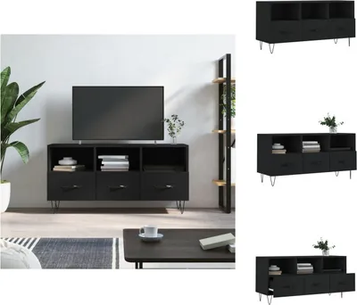 Image de vidaXL Armoire TV noire 102x36x50 cm Bois composite - Meuble TV