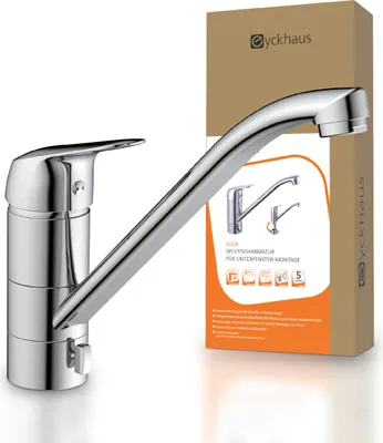 Produktbild von SCHÜTTE LUCA Vorfenster Küchenarmatur, Wasserhahn Küche 360° Schwenkbereich, Chrom