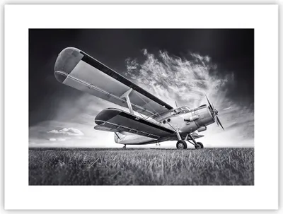 Produktbild von Poster - Poster ohne Rahmen - Flugzeug An-2 Schwarzweiß - 40x30 cm - Wand Bild - Wanddeko - Wandbilder - Kunstposter - Wandposter - Bilder - Kunstdruck - Wanddekoration - Wandbild - P2XAA40x30-4363