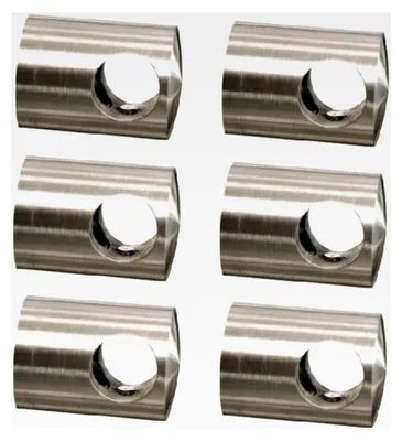 Produktbild von 6 x Querstabhalter aus Edelstahl Ø 12 mm Flacher Anschluss V2A