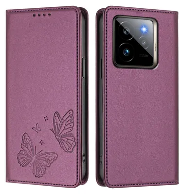 Image de Étui en cuir pour Realme GT 7 Pro, motif papillon, étui à rabat avec porte-appareil, violet