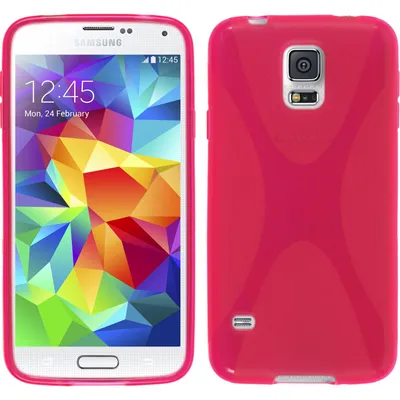 Produktbild von PhoneNatic Case kompatibel mit Samsung Galaxy S5 mini - pink Silikon Hülle X-Style + 2 Schutzfolien