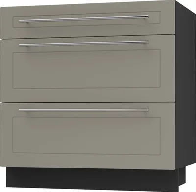 Produktbild von Schubladenunterschrank KVANTUM Vollauszug 80cm Korpus- & Frontfarbe wählbar (Q-D3A/80),beige matt,schwarz