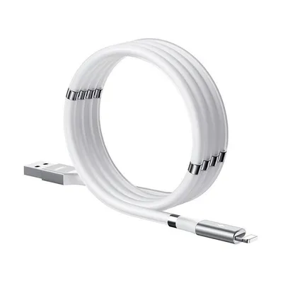 Zdjęcie produktu dla Remax samoorganizujcy si magnetyczny kabel USB - Lightning 2.1 A 1 m biay (RC-125i biay)