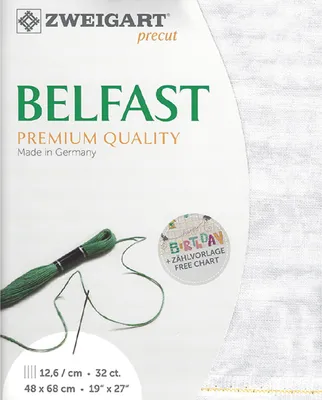 Obrázok produktu pre Počítacia látka BELFAST Zweigart Precut 32 ct. 3609 farba 7139 Vintage mramor, vyšívacia látka zo 100% ľanu na vyšívanie 48x68 cm