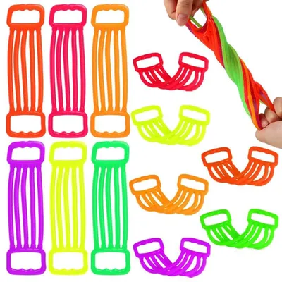 Produktbild von 12 Stück Sensorik Fidget Stretch Spielzeuge – Dehnbare Sensorische Schnüre zur Angstlinderung, Anti-Stress-Spielzeug für Kinder und Erwachsene, Fidget
