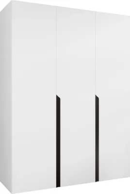 Produktbild von MIRJAN24 Kleiderschrank Mila 1 150, Schlafzimmer, Kleiderschrank, mit drei Drehturen und mit zwei Kleiderstange, Modern, Garderobenschrank (Farbe: Weiß + Schwarz)