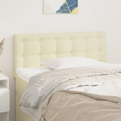 Obrázok produktu pre vidaXL Čelo postele krémové 100x5x78/88 cm Imitácia kože - Čelo postele - Čelo postele - Čelo postele