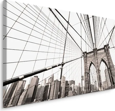 Produktbild von Fabelhafte Canvas LEINWAND BILDER 30x20 cm XXL Kunstdruck Brooklyn Bridge New York
