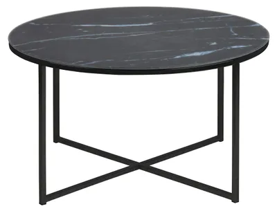 Immagine prodotto di Tavolino Alisma Ø80 cm con finitura marmo nero.
