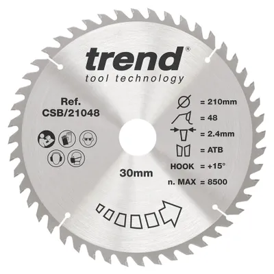 TCT-Kreissägeblatt 210 mm, 48 Zähne, 30 mm Bohrung