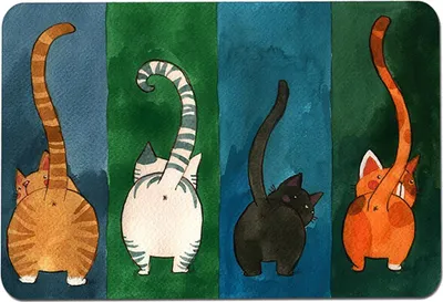 Immagine prodotto di Zerbino con motivo a gatti, antiscivolo, tappetino di benvenuto per interni ed esterni (L)