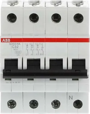 Immagine prodotto di Contatto Stotz S203-C32NA , Interruttore automatico C-Char., 6 kA, 32 A, 3P+NA , 2CDS253103R0324
