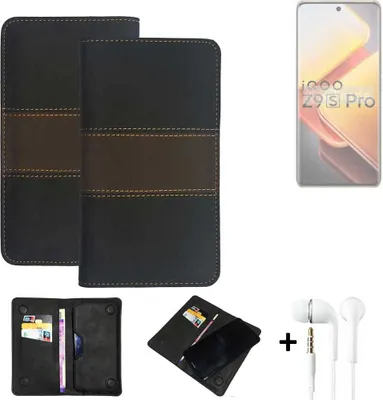 Produktbild von K-S-Trade Handyhülle + Kopfhörer kompatibel mit Vivo iQOO Z9s Pro Schutzhülle Walletcase Bookstyle Tasche Schutz Case Hülle Wallet Cover