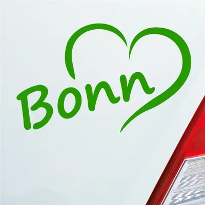 Produktbild von Auto Aufkleber Bonn Herz Stadt City Heart Liebe Love 13x8 cm Hellgrün Sticker Heckscheibenaufkleber