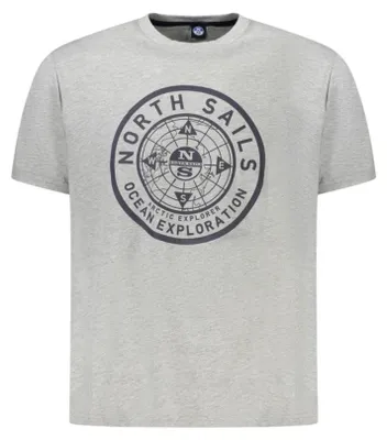 Produktbild von Graues Kurzarm Herren T-Shirt mit Print und Rundhals Ausschnitt