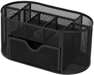 Produktbild von Netz-Schreibtischorganizer mit Schubladen, multifunktional, Büromaterial-Aufbewahrung, Schul- und Home-Office-Organizer (Ablagefach, Schwarz)