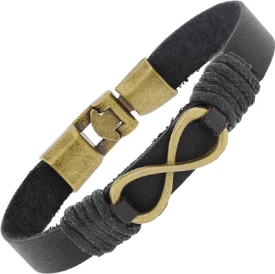 trendor 75799 Leder-Armband Unendlichkeit Schwarz 1