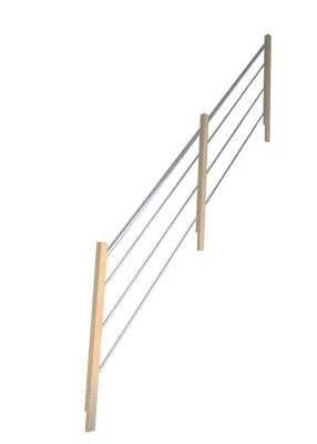 Produktbild von Treppengeländer Modell Fichte 2000/3000-Holz-Edelstahl-Rechts