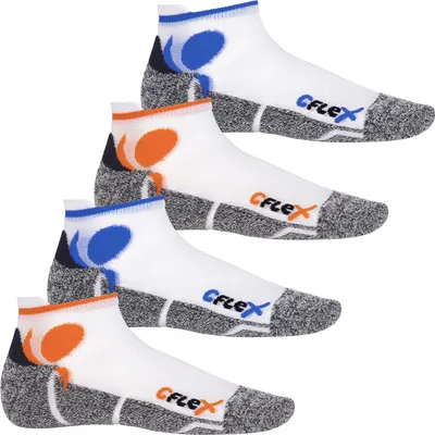 Produktbild von CFLEX Damen und Herren Running Funktions-Sneakersocken (4 Paar) Laufsocken- Weiss-Mix 43-46