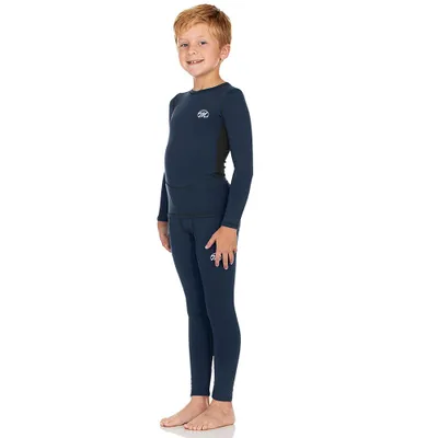 Produktbild von Thermounterwäsche Kinder, Funktionsunterwäsche Junge Skiunterwäsche Mädchen Thermowäsche Set Thermo Unterwäsche Thermounterhemd für Kinder-Blau-XL