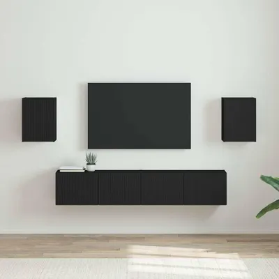 Produktbild von "Schlussverkauf" TV-Wandschrank 2 Stück - WohnzimmerTV-Möbel/TV-Tisch - Schwarz 30x31x40 cm Holzwerkstoff  C14478