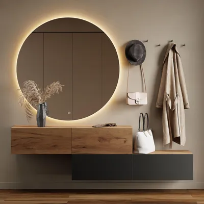 Produktbild von Planetmöbel Flur Möbel Garderobe Hängeschrank 2x 140 cm gold eiche / anthrazit - gold eiche, Wandgarderobe hängend oder stehend