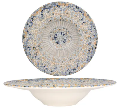 Image de Bonna Assiette à pâtes - Luca Mosaic - Porcelaine - 28 cm (400cc)
