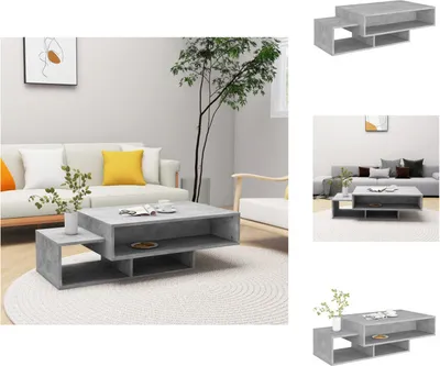 Image de vidaXL Table basse gris béton 105x55x32 cm Bois composite - Tables basses