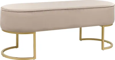 Produktbild von BELIANI Bettbank Beige aus Samtstoff Goldenes Gestell 104 cm Glamourös Edel Elegant Sitzbank für Schlafzimmer
