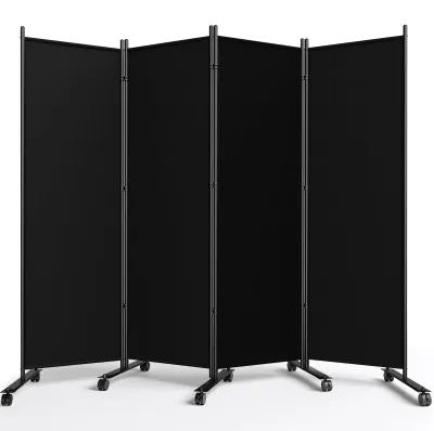 Produktbild von Raumteiler 4 Paneele 183 cm, schwarz, für Zuhause