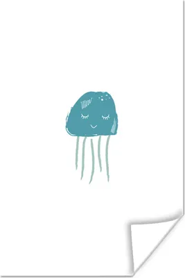 Produktbild von MuchoWow® Poster Pastell - Qualle - Illustration 120x180 cm - Kunstposter