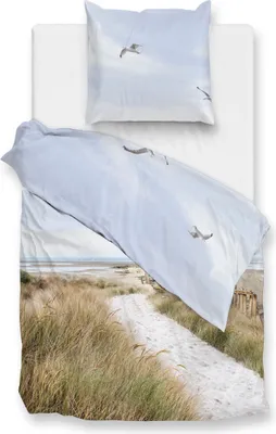 Produktbild von ZO! Home Renforcé Bettwäsche - Strand 200 x 200 cm Strand, Sand, Möwen, Meer