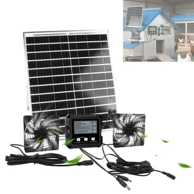 Produktbild von Solarventilator mit Batterie-Backup für Hühnerstall und Gewächshaus