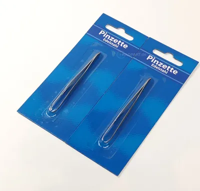 Produktbild von 2x Pinzette Edelstahl 9 cm Augenbrauen zupfen Zupfpinzette Bastel pinzette