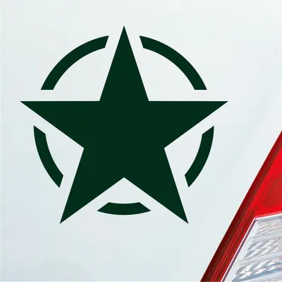 Produktbild von Auto Aufkleber US Army Stern USA Amerika America 10,2x9,7 cm Dunkelgrün Sticker Heckscheibenaufkleber