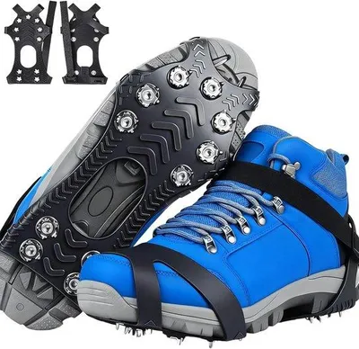 Produktbild von Famanu Spikes für Schuhe Winter, Antislip Schuhspikes für Schnee und Eis, 11 Zähne, robuste Steigeisen