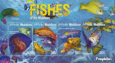 Produktbild von Briefmarken Malediven 2015 Mi 6055-6058 Kleinbogen (kompl. Ausg.) postfrisch Fische der Malediven