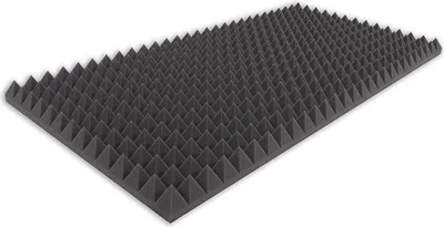 Produktbild von AKUSTIKSCHAUMSTOFF PYRAMIDENSCHAUMSTOFFE 16 - Py ca. 100x50x5 Schwarz = ca. 8 m² Schallabsorptionsplatten Akustische Korrektur Akustik Dämmung