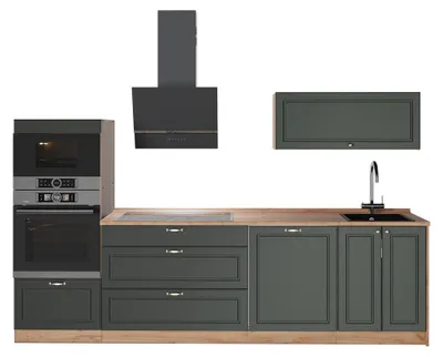 Imagen del producto de Mueble de cocina Vicco Fame-Line Verde dorado Casa de campo/Roble dorado 280 cm, ET Roble, Model 64691
