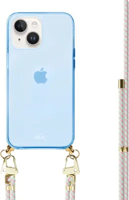 Produktbild von Aqua Pink Cord Hülle Blue  - Kompatibel mit iPhone 15