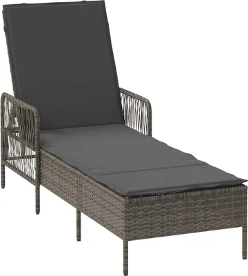 Produktbild von vidaXL Sonnenliege Grau und Dunkelgrau 200 x 55 x 92 cm Poly-Rattan